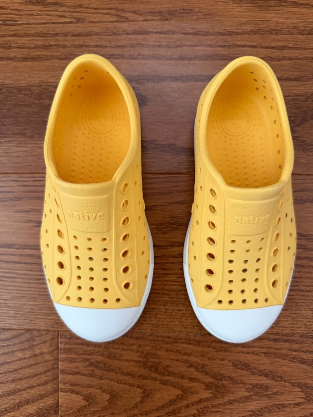 Native Kids Jefferson Slip-On in Bright Yellow with White Toe - Size C10